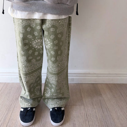 Kids SP26 Paisley Print Pull-on Pants (2-7y) - 2 Colors - AT NOON STORE