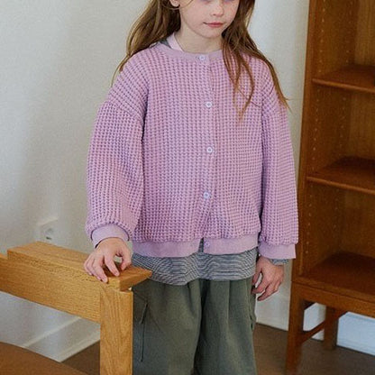 Toddler F25 Waffle Cardigan (15m-7y) - 3 Colors - AT NOON STORE