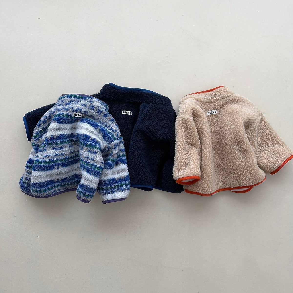 Toddler FW26 Sherpa Mock Neck Zip-Up Jacket (4m-6y) - Light Blue/White