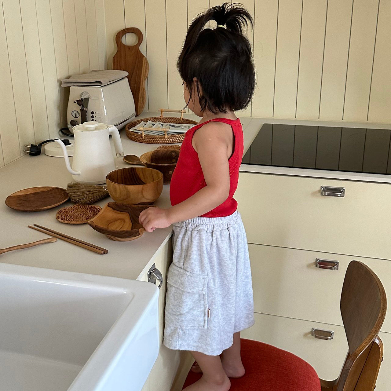 Toddler SS26 Terry Cloth Cargo Bermuda Shorts (1-7y) - 2 Colors - AT NOON STORE