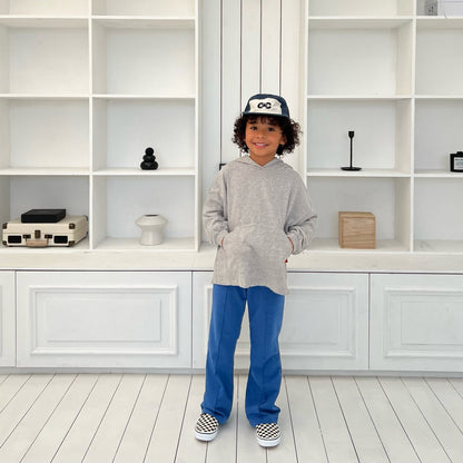 Kids SP26 Kangaroo Pocket Loose Fit Long Sleeve Hoodie (2-7y) - 2 Colors