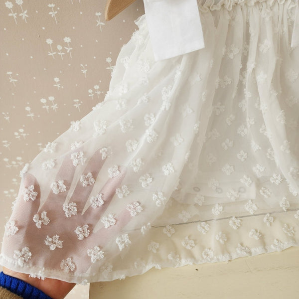 Baby Bow Shoulder Floral Tulle Dress Romper (3-18m) - 2 Colors