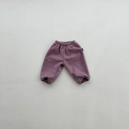 Baby Toddler FW26 Fleece Stripe Jogger Pants (4m-6y) - 2 Colors