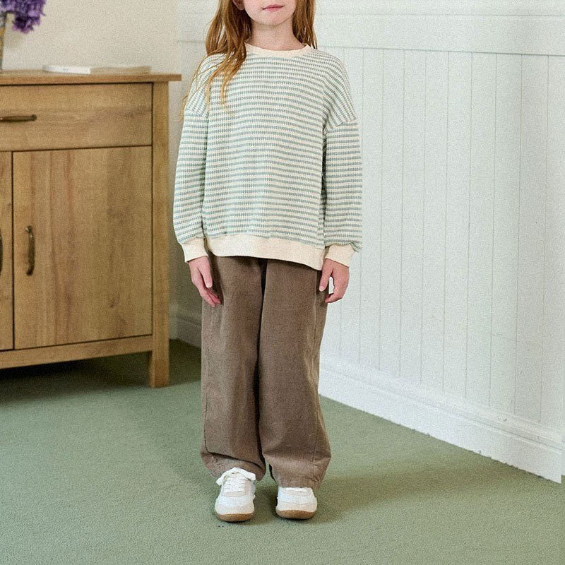 Toddler Waffle Stripe Sweatshirt (15m-7y) -2 Colors - AT NOON STORE