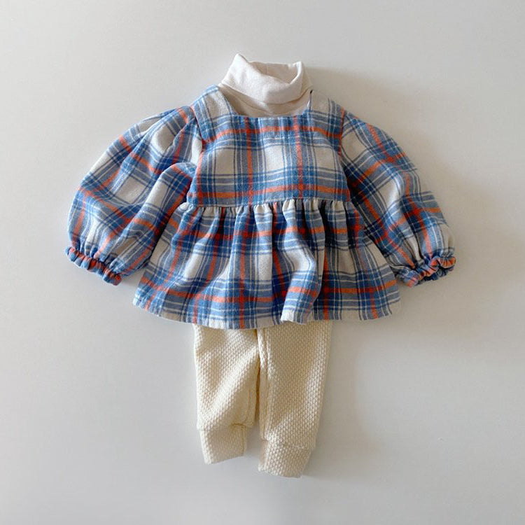 Toddler W24 Plaid Ruffle Blouse (1-6y) - 2 Colors