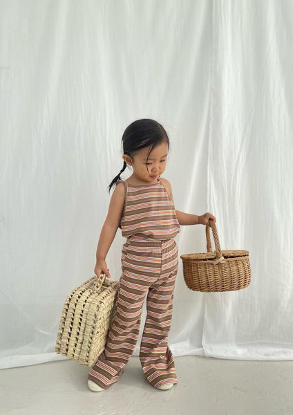 Toddler Multi Stripe Cami and Flare Pants Set (16m-6y) - Ivory+Lilac