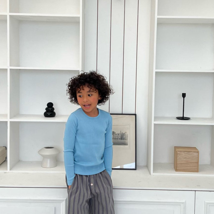 Kids SP26 Ribbed Long Sleeve Tee (2-7y) - 2 Colors