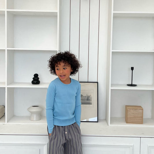 Kids SP26 Ribbed Long Sleeve Tee (2-7y) - 2 Colors