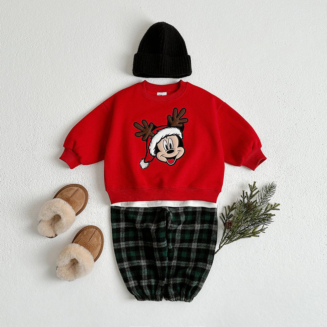 [Pre-Order] Toddler W24 Disney Embroidery Holiday Sweatshirt (1-10y) - 3 Colors