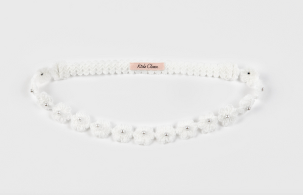 Baby Pearl Flower Crochet Headband (3-18m)