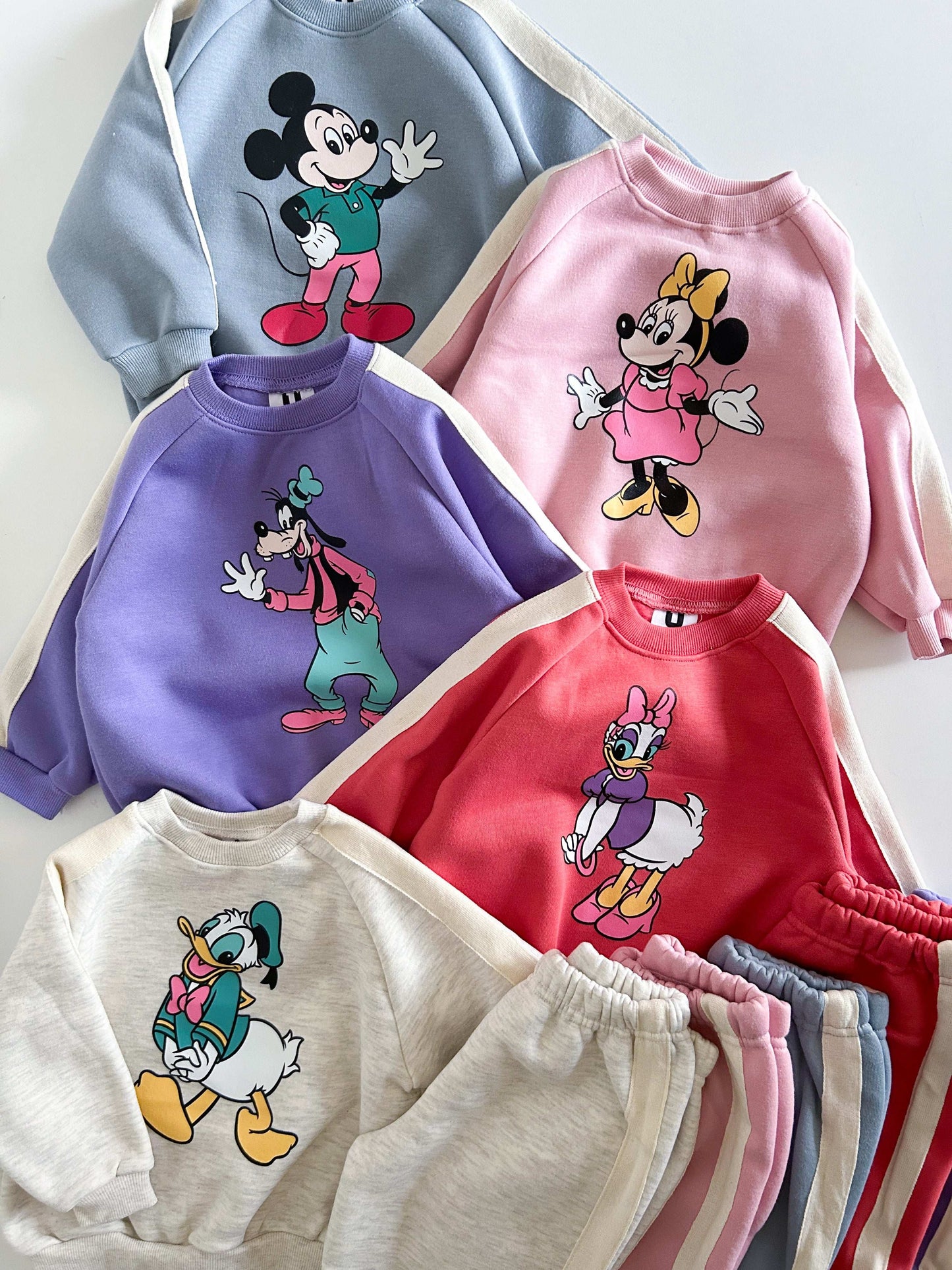 Toddler Disney Friends Side Stripe Sweatshirt and Pants Set (1-6y) - 5 Colors - AT NOON STORE