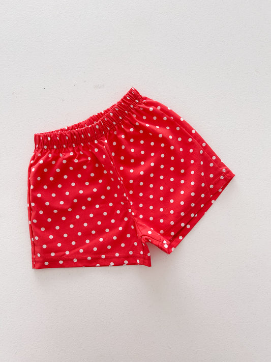 Kids Soy SS26 Polka Dot Shorts (1-6y) - Red - AT NOON STORE