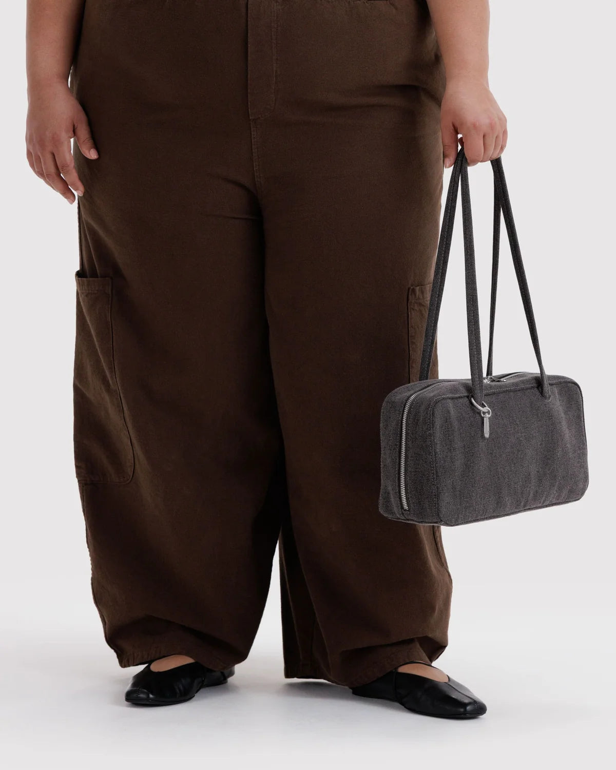BAGGU Nylon Bowler Bag - Washed Black Denim