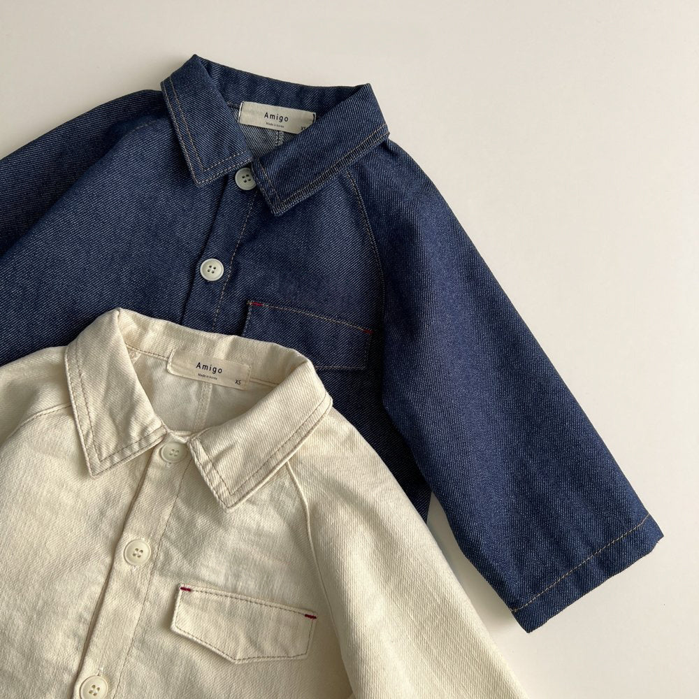 Toddler F25 Soft Denim Long Sleeve Shirt Jacket (1-6y) - 2 Colors - AT NOON STORE