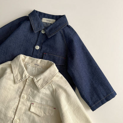 Toddler F25 Soft Denim Long Sleeve Shirt Jacket (1-6y) - 2 Colors - AT NOON STORE