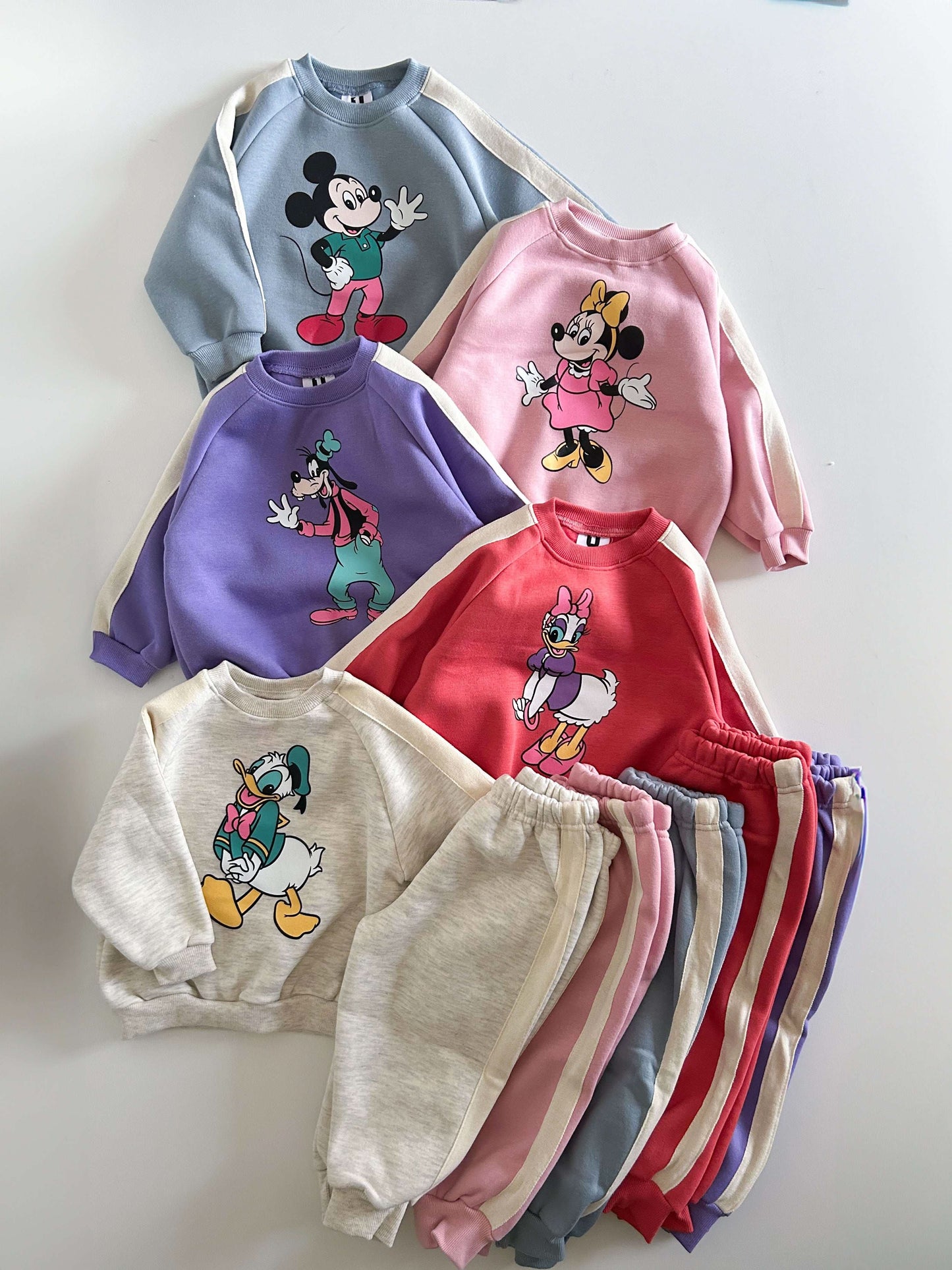 Toddler Disney Friends Side Stripe Sweatshirt and Pants Set (1-6y) - 5 Colors - AT NOON STORE