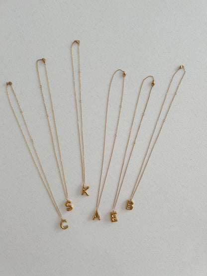Bubble Initial Necklace