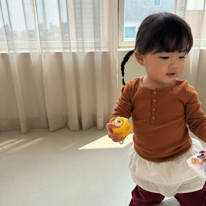 Baby/Toddler Bella F26 Button Front Ribbed Long Sleeve Top (1-6y) - 3 Colors