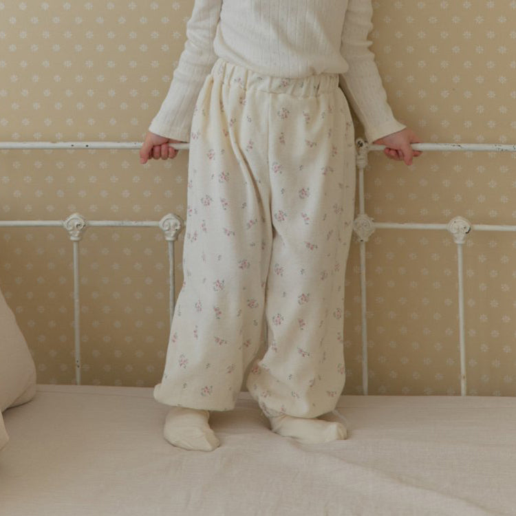 Kids SP26 Floral Terry Cloth Jogger Pants (1-7y) - Ivory - AT NOON STORE