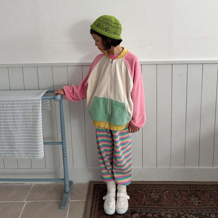 Toddler SP26 Multicolor Stripe Ribbed Jogger Pants (1-6y) - 2 Colors - AT NOON STORE