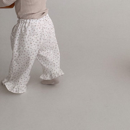 Baby Bella F25 Floral Frill Pants (6m-3y) - Ivory - AT NOON STORE