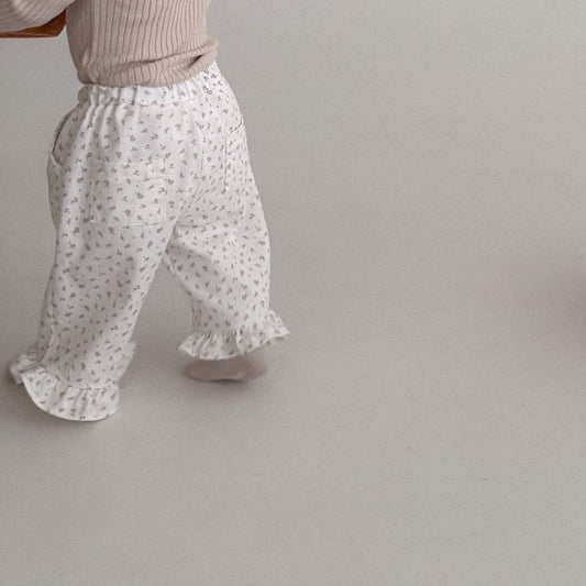Baby Bella F25 Floral Frill Pants (6m-3y) - Ivory - AT NOON STORE