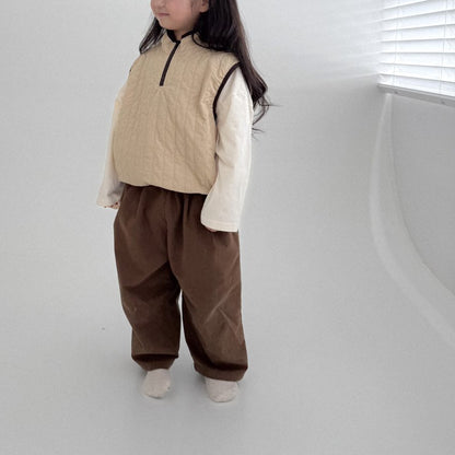 Toddler Bella F25 Adjustable Hem Half Zip Quilted Vest (1-6y) - 2 Colors