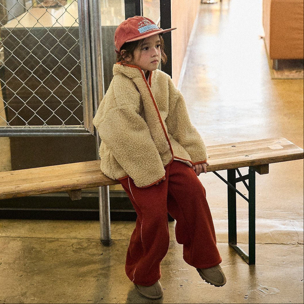 Toddler FW26 Sherpa Mock Neck Zip-Up Jacket (4m-6y) - Beige