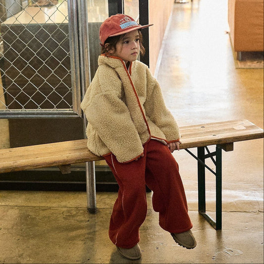 Toddler FW26 Sherpa Mock Neck Zip-Up Jacket (4m-6y) - Beige
