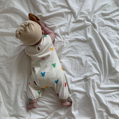 Baby Balloon Print Cotton Sleeveless Jumpsuit (3-24m) - 2colors - AT NOON STORE