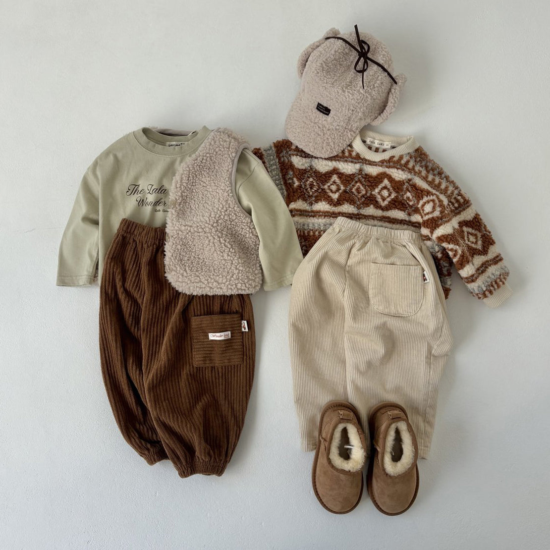 Toddler Land W25 Corduroy Cargo Jogger Pants (1-6y) - 3 Colors