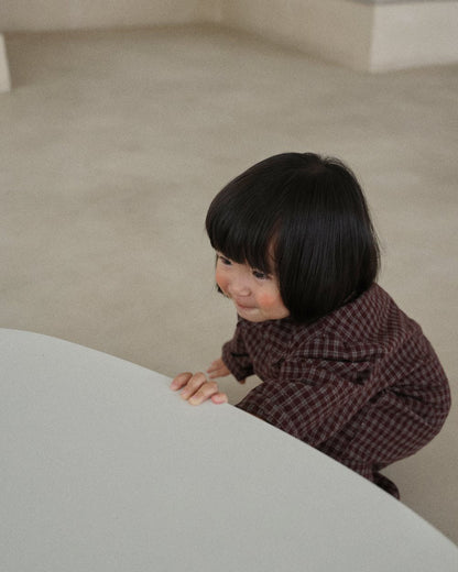 Baby F26 Plaid Collared Long Sleeve Jumpsuit (3-18m) - 2 Colors