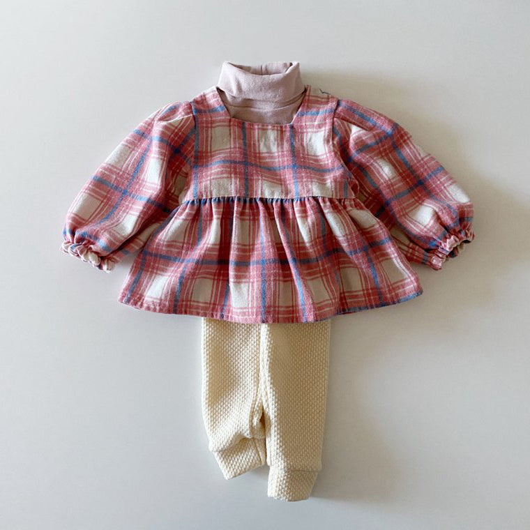 Toddler W24 Plaid Ruffle Blouse (1-6y) - 2 Colors