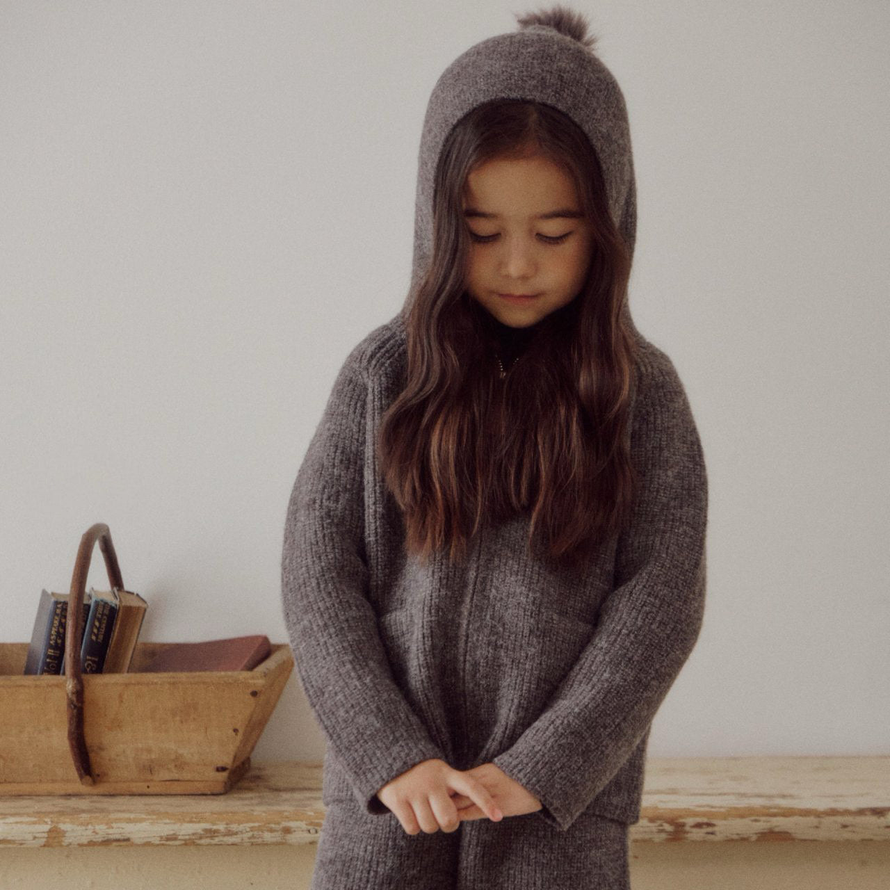 Kids W25 Knit Hooded Jacket and Flare Pants Set (3-8y) - 2 Colors