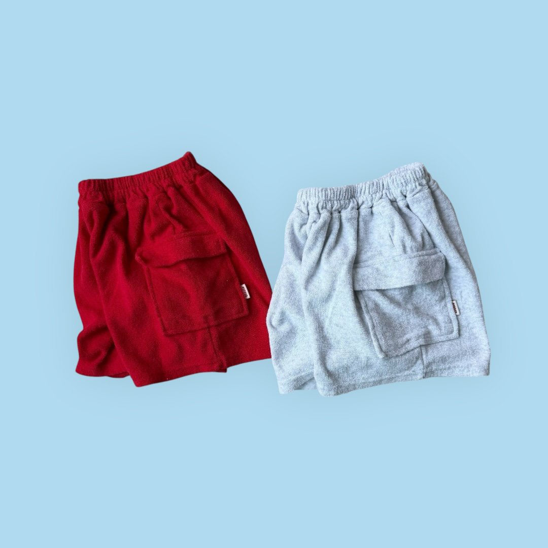 Toddler SS26 Terry Cloth Cargo Bermuda Shorts (1-7y) - 2 Colors - AT NOON STORE