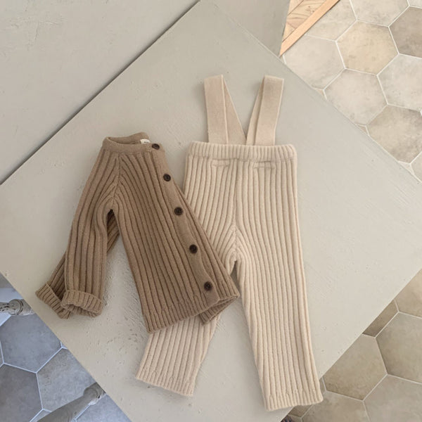 Baby Rib-Knit Suspender Pants (8-24m) - 3colors