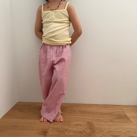 Kids SS26 Gingham Pull-On Pants (2-10y) - 2 Colors - AT NOON STORE