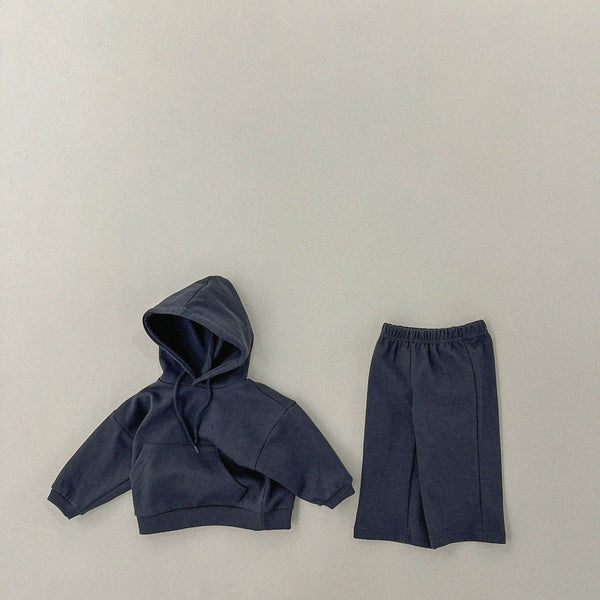 Kids Pullover Hoodie and Wide Pants Set (1-6y) - 4 Colors