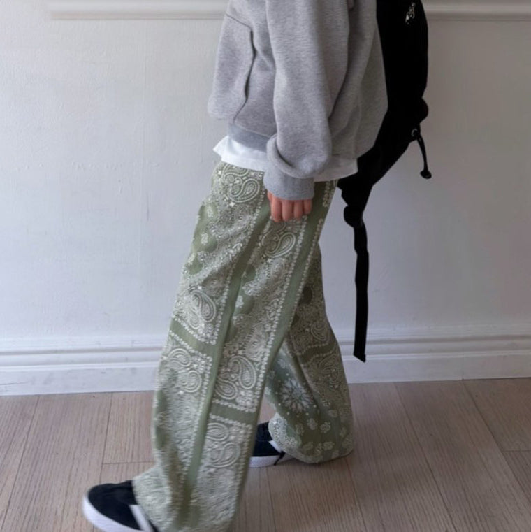 Kids SP26 Paisley Print Pull-on Pants (2-7y) - 2 Colors - AT NOON STORE