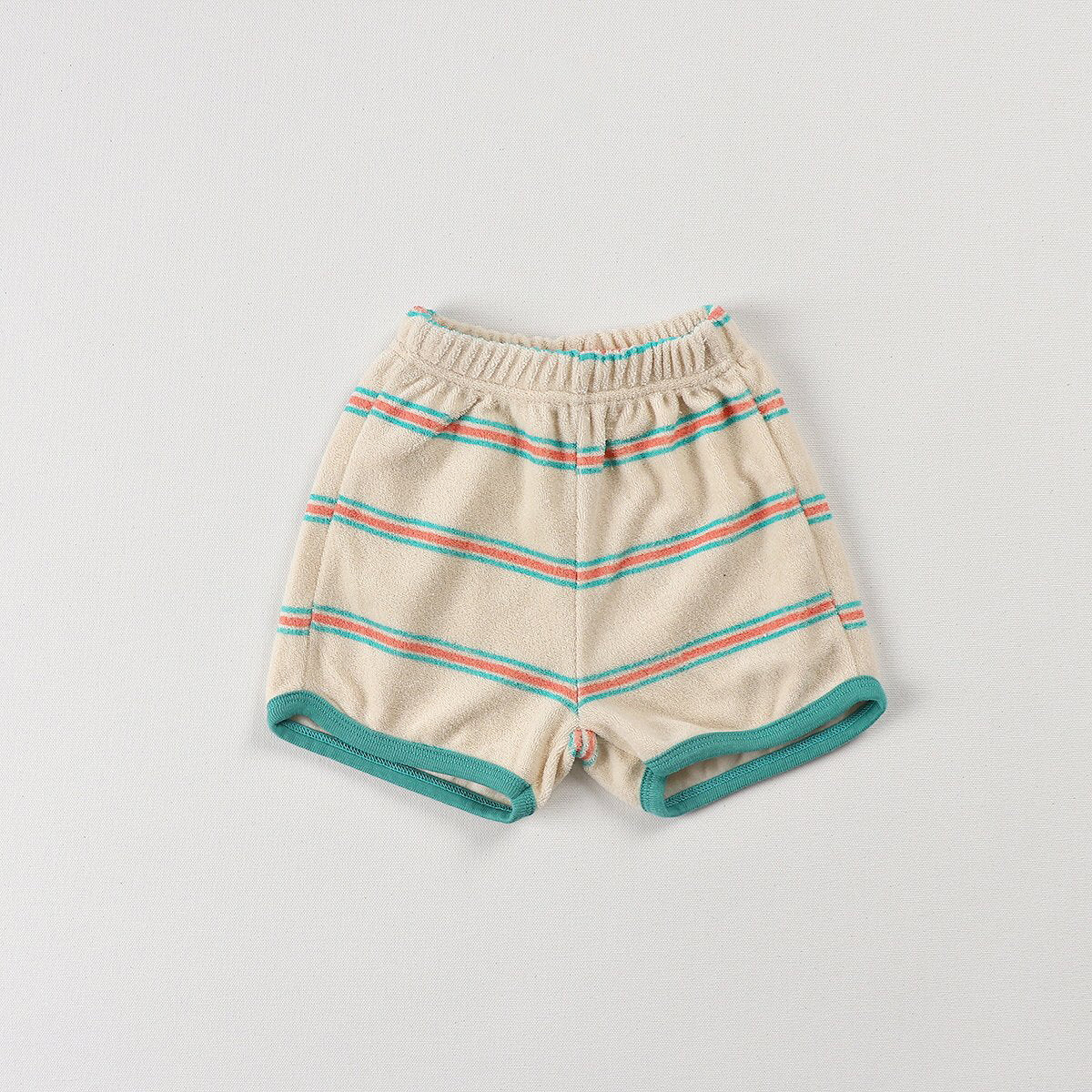 Toddler Stripe Terry Cloth Tank Top and Shorts Set (2-3y) - Beige - AT NOON STORE