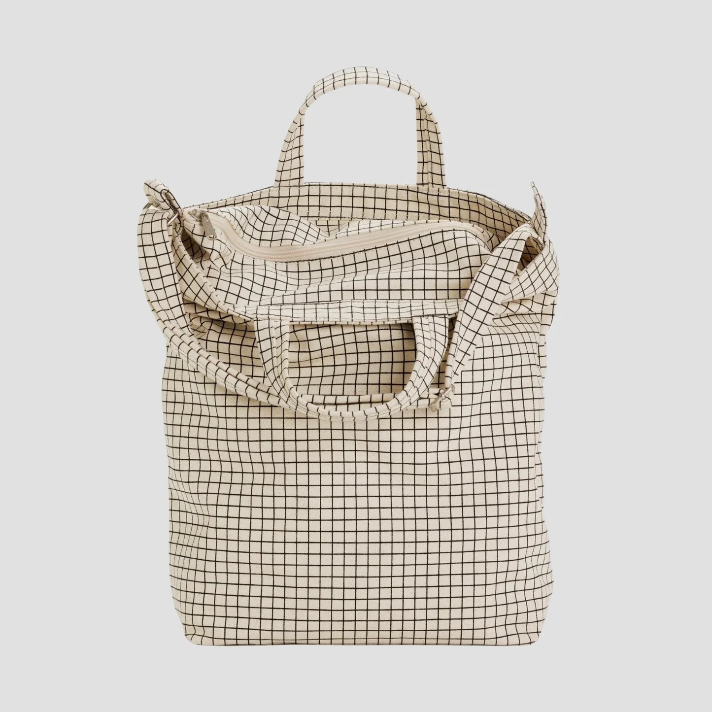 Baggu Zip Duck Bag - Natural Grid