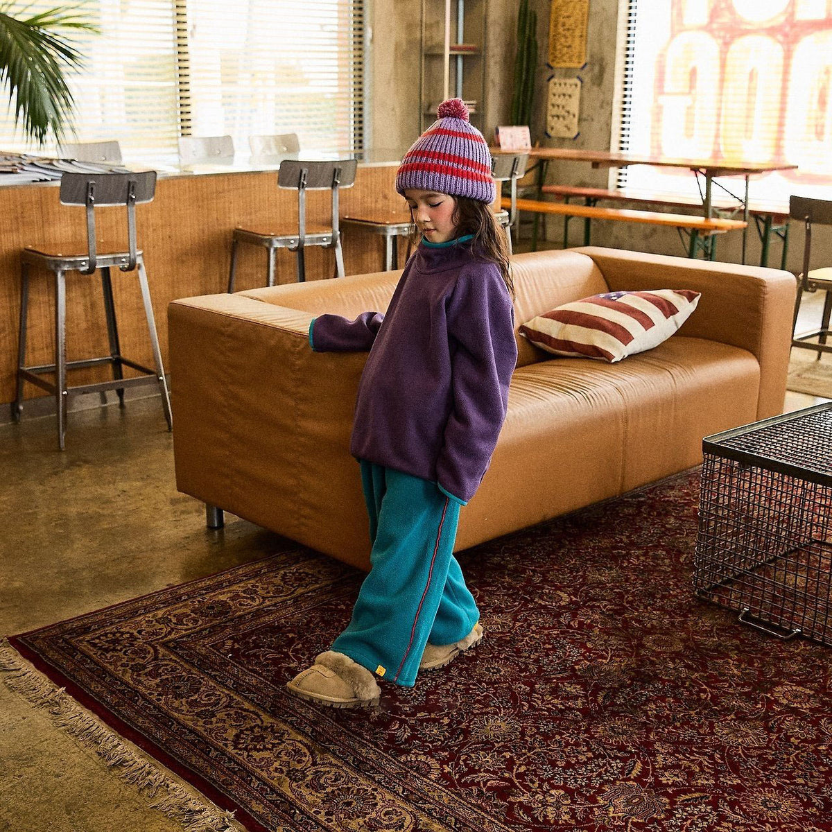 Baby Toddler FW26 Fleece Side Line Wide Pants (4m-6y) - 2 Colors