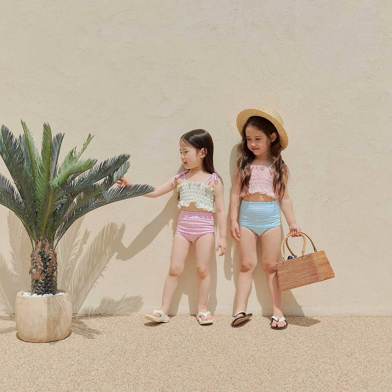 Toddler SS26 Floral Smocked Tankini 2 Piece Swim Suit (2-8y) - 2 Colors