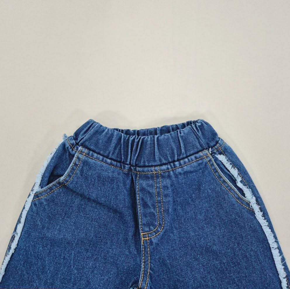 Kids Soy S25 Frayed Edge Denim Pull-On Pants (1-8y) - 2 Colors - AT NOON STORE