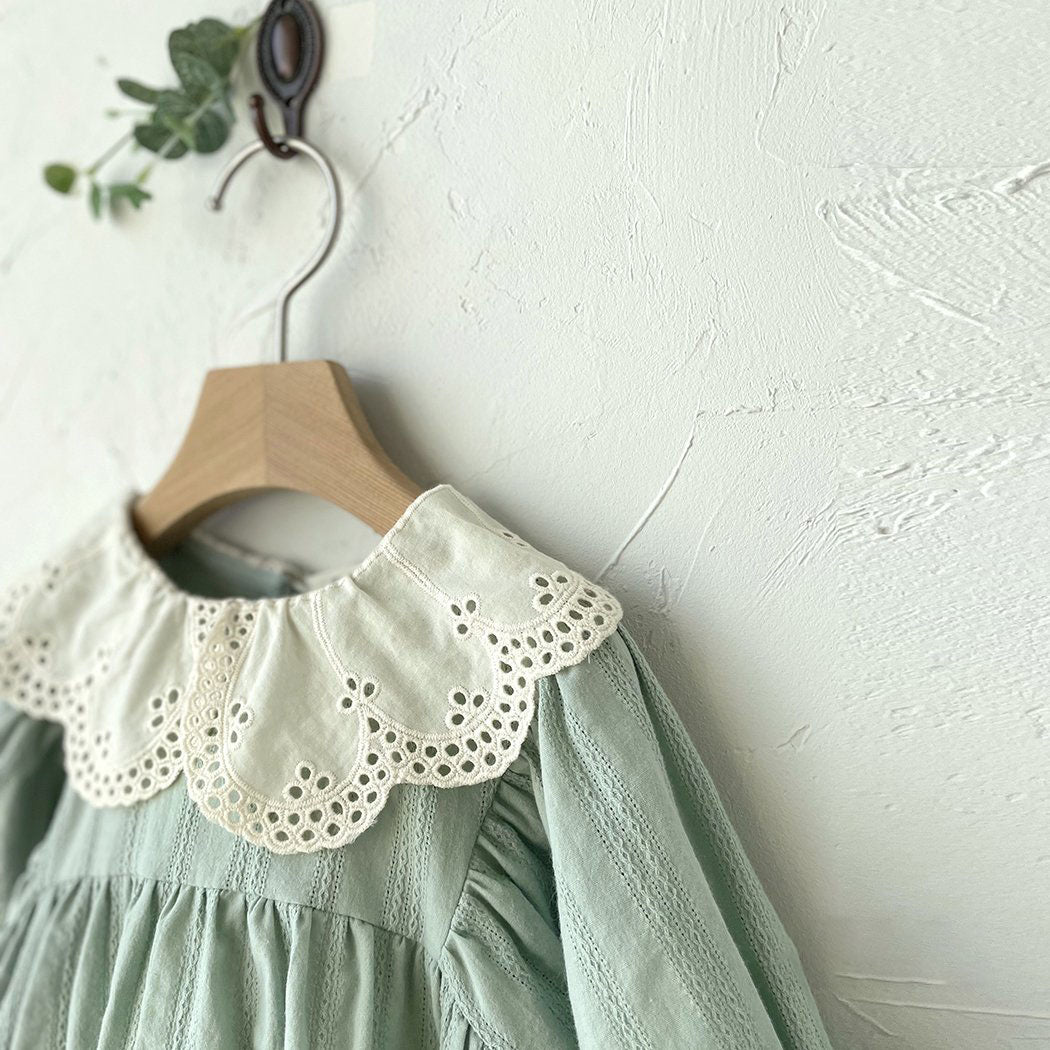 Toddler Lace Collar Dress (3m-5y) - Light Mint