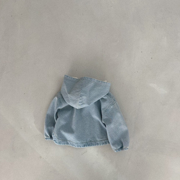 Kids Bella Double Flap Pocket Hooded Pullover (1-6y) - Denim
