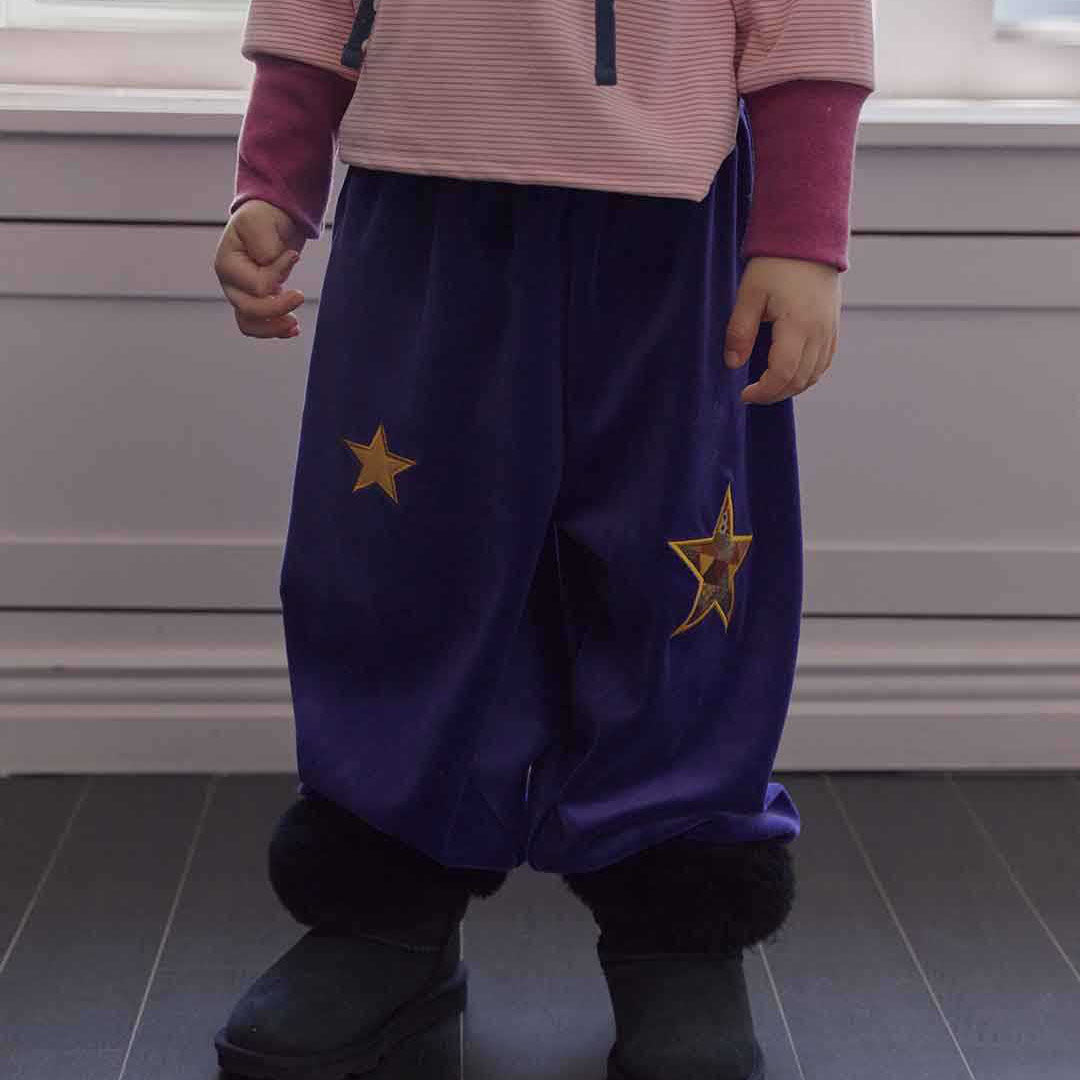Toddler W26 Star Embroidery Velour Jogger Pants  (2-6y) - 2 Colors
