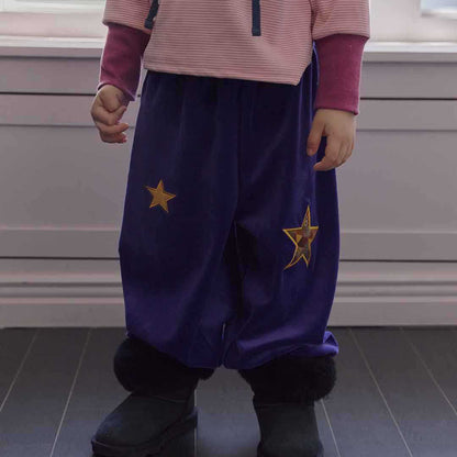 Toddler W26 Star Embroidery Velour Jogger Pants  (2-6y) - 2 Colors