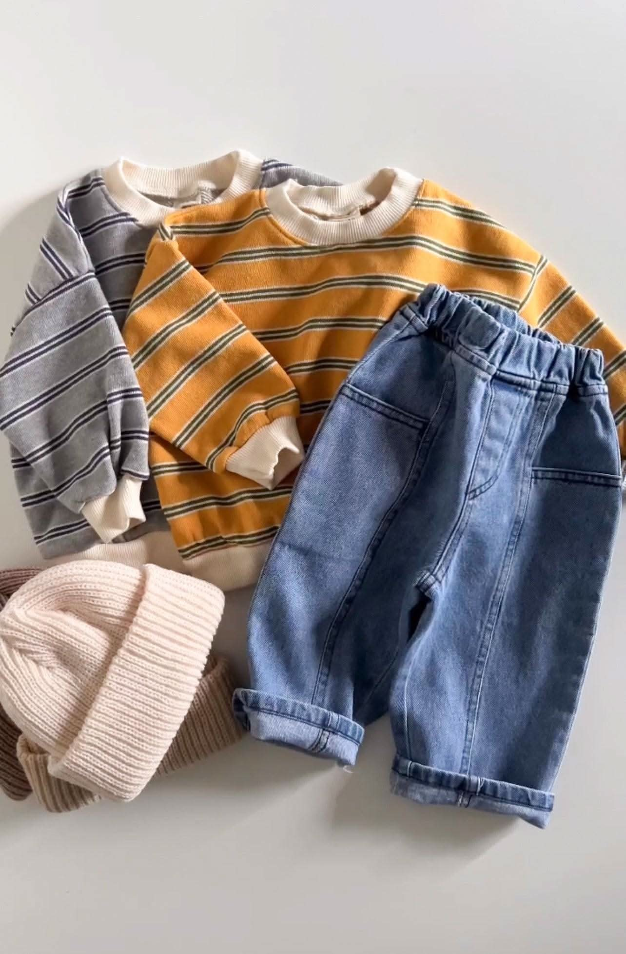 Toddler S25 Stripe Basic Sweatshirt (12m-10y) - 2 Colors - AT NOON STORE