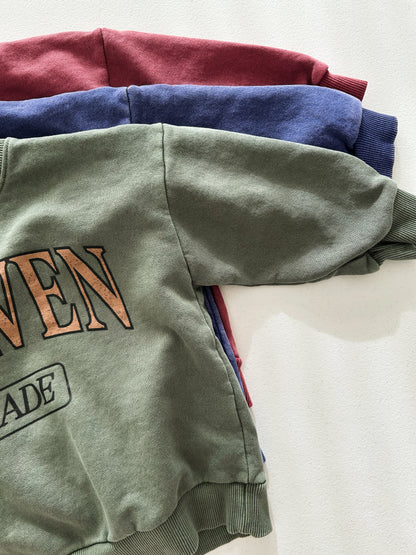 Kids Adult 'Heaven Made' Garment Dyed Long Sleeve Sweatshirt (1-7y, Adult) - 3 Colors